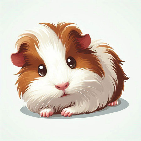 Illustration of guinea pig on white background, vector illustration.のイラスト素材