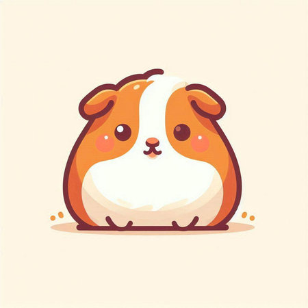 Cute guinea pig vector illustration. Cute guinea pig cartoon character.のイラスト素材