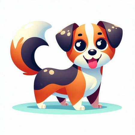 Cute cartoon dog on a white background. Vector illustration for your designのイラスト素材