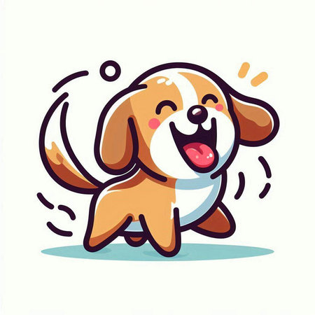 Cute cartoon dog. Vector illustration isolated on a white background.のイラスト素材