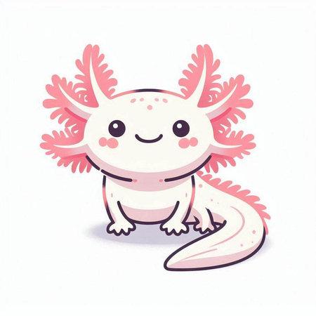 Cute cartoon cat with pink wings on white background. Vector illustration.のイラスト素材