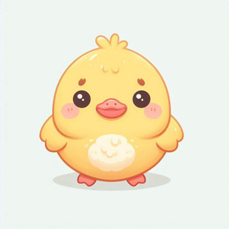 Cute cartoon chicken isolated on a white background. Vector illustration.のイラスト素材