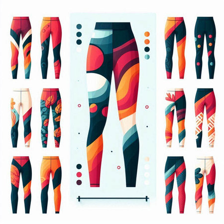 Set of sport leggings. Sportswear. Vector illustrationのイラスト素材
