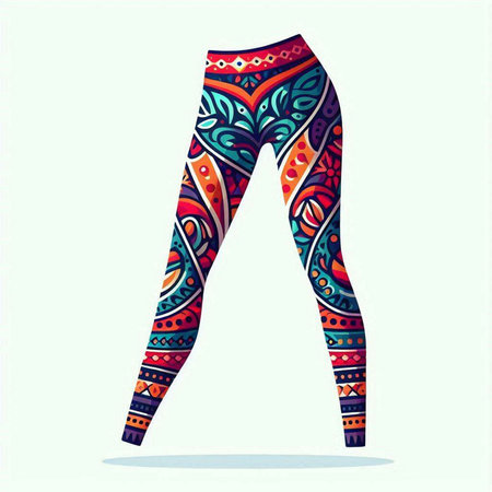 Vector fashion illustration with leggings. Colorful vector illustration.のイラスト素材