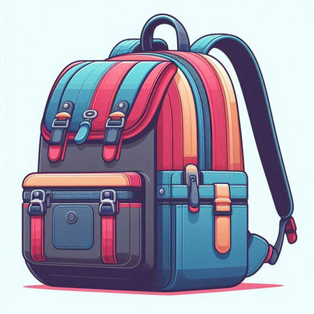 Sketch of a backpack. Vector illustration in retro style.のイラスト素材