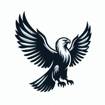 Eagle with wings. Vector illustration isolated on a white background.のイラスト素材