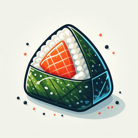 Illustration of a sushi roll on a white background, vector illustrationのイラスト素材