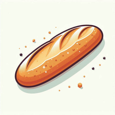Illustration of a loaf of bread. Vector illustration of fresh bread.のイラスト素材