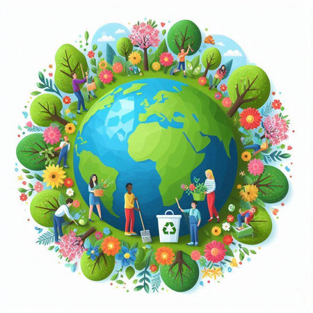 Ecology concept. Eco friendly world. Save the planet. Vector illustrationのイラスト素材