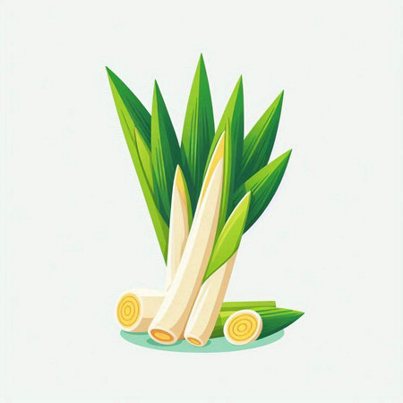 Illustration of sugarcane on white background. Vector illustration.のイラスト素材