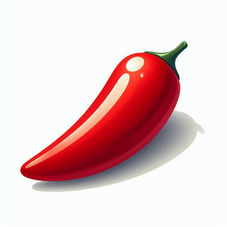 Red hot chili pepper on a white background. Vector illustration. Eps 10.のイラスト素材