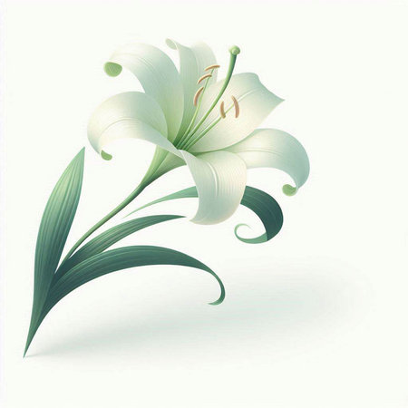 White lily on a white background. Vector illustration for your designのイラスト素材