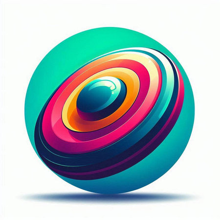 abstract 3d colorful sphere on white background, vector illustration.のイラスト素材