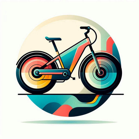 Bicycle on colorful background. Vector illustration for your design. EPS10のイラスト素材