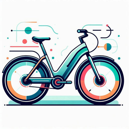 Bike vector illustration in flat style. Isolated on white background.のイラスト素材