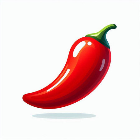 Red hot chili pepper isolated on a white background. Vector illustration.のイラスト素材