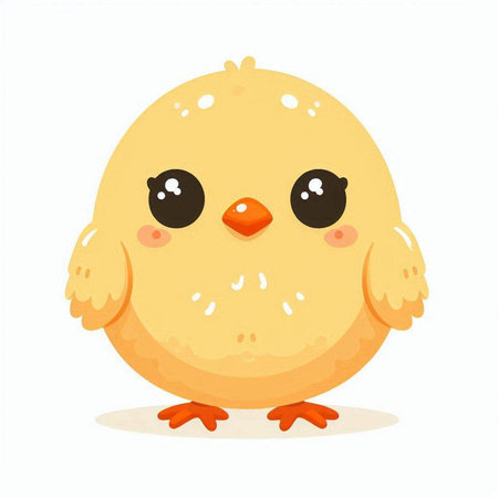 Cute little chicken isolated on a white background. Vector illustration.のイラスト素材