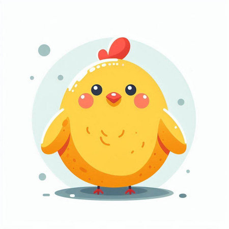 Cute cartoon chicken. Vector illustration isolated on a white background.のイラスト素材