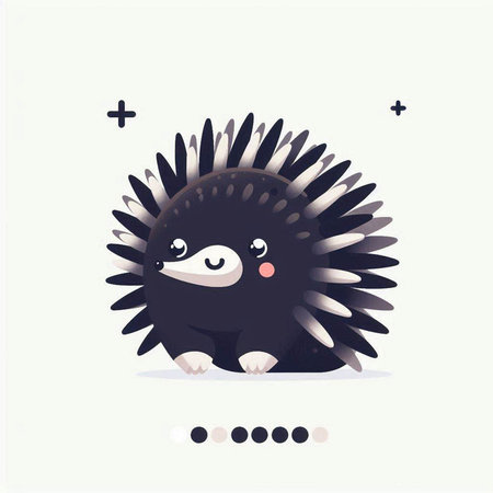 Cute hedgehog. Vector illustration of a cute hedgehog.のイラスト素材