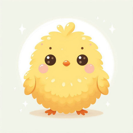 Cute little chicken. Cute cartoon character. Vector illustration.のイラスト素材