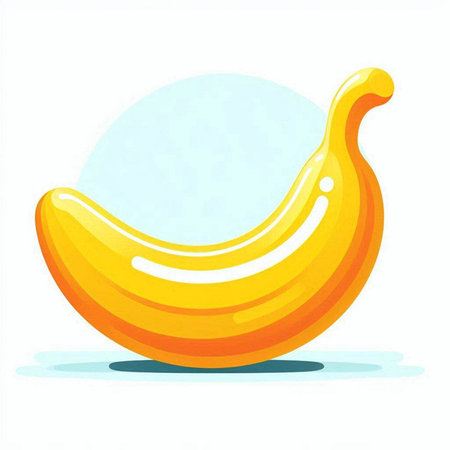 Banana on a white background. Vector illustration in cartoon style.のイラスト素材