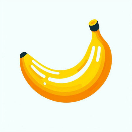 Banana icon on white background. Vector illustration in flat style.のイラスト素材