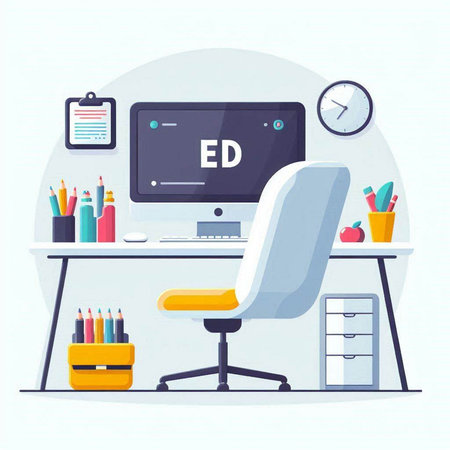 Flat design modern vector illustration concept of education, e-learning.のイラスト素材