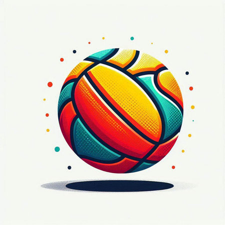 Colorful basketball ball isolated on a white background. Vector illustration.のイラスト素材