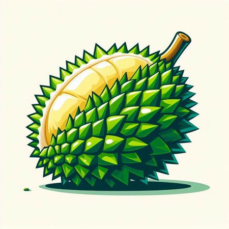 Vector illustration of a durian on a white background. Vector illustration.のイラスト素材