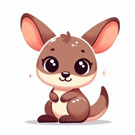 Kangaroo cartoon character. Cute kangaroo vector illustrationのイラスト素材