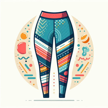 Colorful leggings for women, vector illustration in flat styleのイラスト素材
