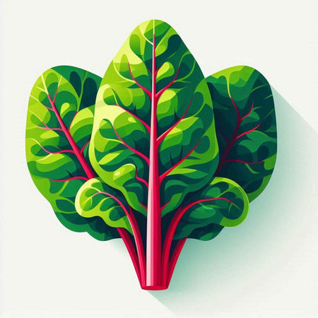 Vector illustration of chard. Isolated on a white background.のイラスト素材