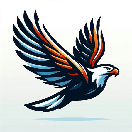 Eagle mascot. Vector illustration of an eagle with wings spread.のイラスト素材