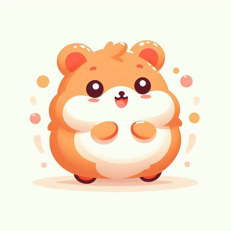 Cute cartoon hamster. Vector illustration of a hamster.のイラスト素材