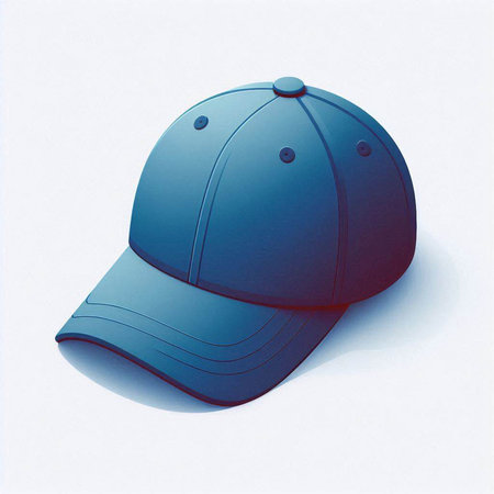 Blue baseball cap isolated on white background. 3d render illustration.のイラスト素材