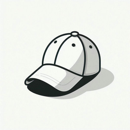 Baseball cap on white background. Vector illustration. Eps 10.のイラスト素材
