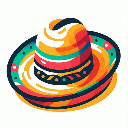Mexican sombrero vector illustration isolated on a white background.のイラスト素材