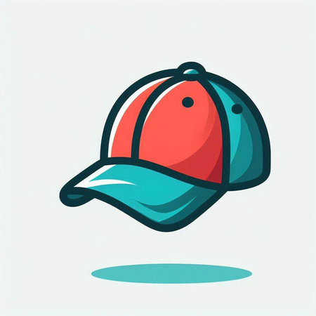 Baseball cap icon. Vector illustration of a baseball cap with a visor.のイラスト素材