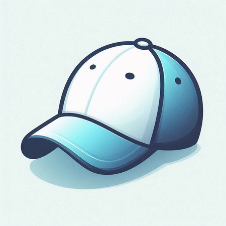 Illustration of a blue baseball cap on a white background - vectorのイラスト素材