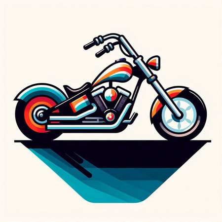 Motorcycle. Vector illustration. Isolated on a white background.のイラスト素材