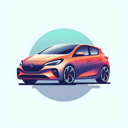 Vector illustration of a modern car on a light background. Eps 10のイラスト素材