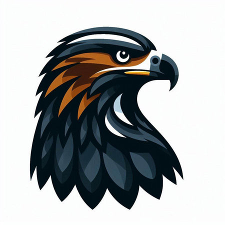 Eagle head vector illustration isolated on white background. Eagle head mascot.のイラスト素材