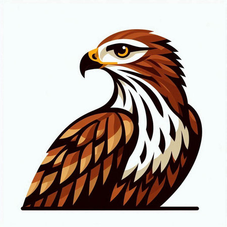 Illustration of an eagle on a white background. Vector illustration.のイラスト素材