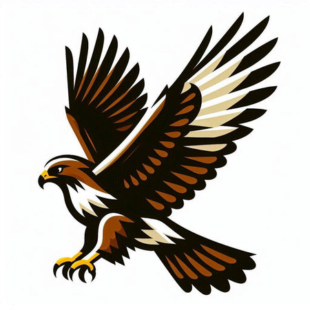 Eagle. Bird of prey. Vector illustration on white background.のイラスト素材