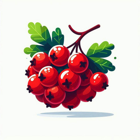 Vector illustration of a bunch of red currant on a white backgroundのイラスト素材