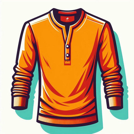 Orange polo shirt isolated on a white background. Vector illustration.のイラスト素材