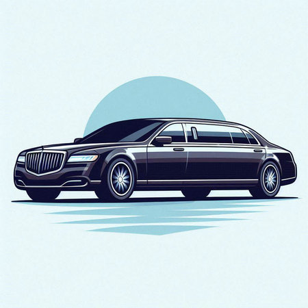 Sketch of a luxury limousine. Vector illustration.のイラスト素材