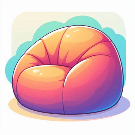 Illustration of a cartoon beanbag on a white background - vectorのイラスト素材