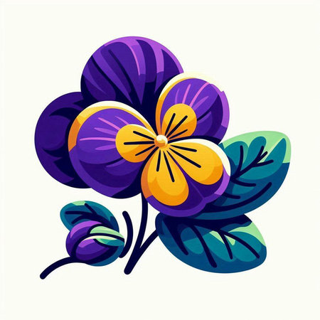 Vector illustration of a bouquet of pansy flowers on a white backgroundのイラスト素材