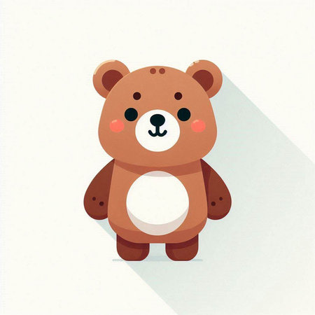 Cute little brown bear on a white background. Vector illustration.のイラスト素材